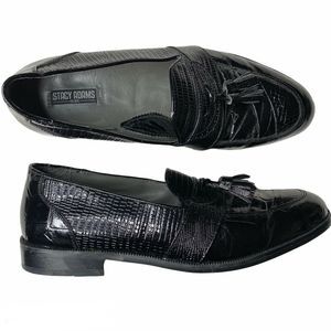 Stacy Adams Genuine Snake Black Leather Loafers 12